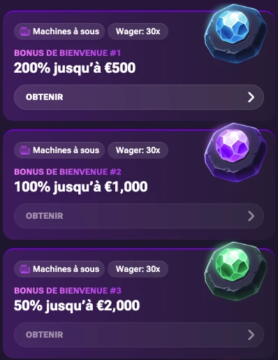 Bonus de bienvenue Casino Prive