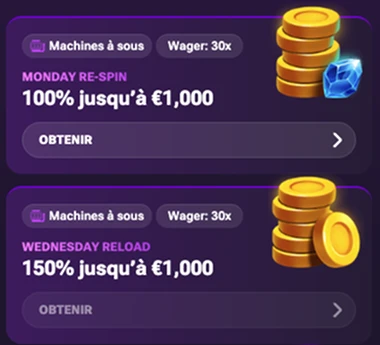 Avantages bonus Casino Prive