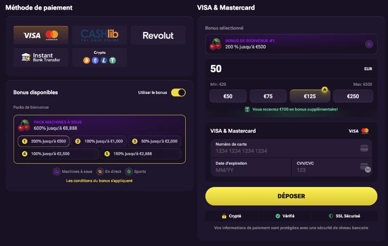 Méthodes de paiement Casino Prive